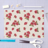 Clusters van rode rozen geïllustreerd patroon tissuepapier (Craft)