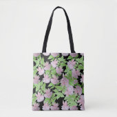 clusters van roze bloemen en bladbloemen tote bag (Voorkant)