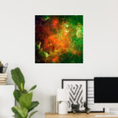 Clusters van sterren in de Noord-Amerikaanse nevel Poster (Thuiskantoor)