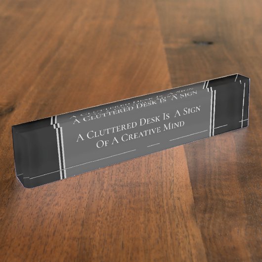 Cluttered Desk Humor Naambordje (Zijkant)