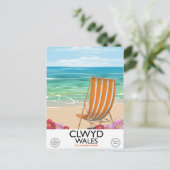 Clwyd Wales Zeereis reisposter Briefkaart (Staand voorkant)