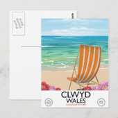 Clwyd Wales Zeereis reisposter Briefkaart (Voorkant / Achterkant)