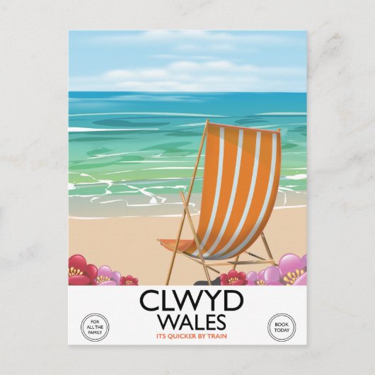 Clwyd Wales Zeereis reisposter Briefkaart (Voorkant)