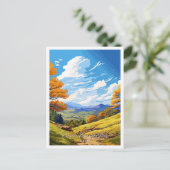 Clwydian Range Dee Valley Wales vintage reizen Briefkaart (Staand voorkant)