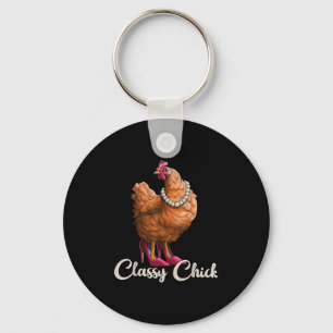 Cly Chick Shirt Funny Chicken Girl Hen Lover Boerd Sleutelhanger