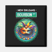 Cly New Orleans Bourbon Street Cool Fun Nola Mardi Magneet (Voorkant)