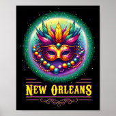 Cly New Orleans Bourbon Street Cool Fun Nola Mardi Poster (Voorkant)