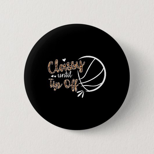 Cly Tot Tip Off Bysketbyll Speler Kinder Ronde Button 5,7 Cm (Voorkant)