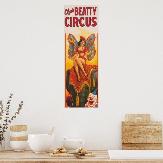  Clyde Beatty Circus Poster (Keuken)