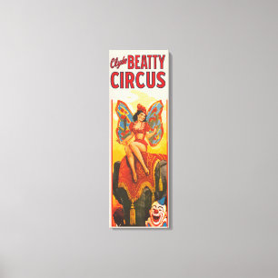  Clyde Beatty Circus Poster Canvas Afdruk