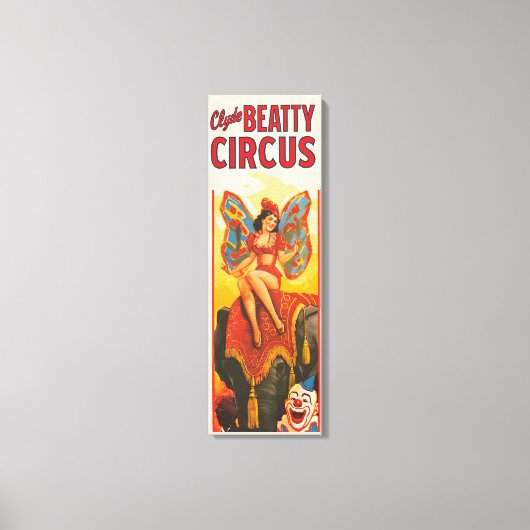 Clyde Beatty Circus Poster Canvas Afdruk (Voorkant)