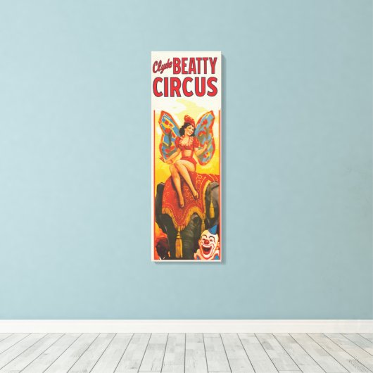  Clyde Beatty Circus Poster Canvas Afdruk (Insitu (Houten vloer))
