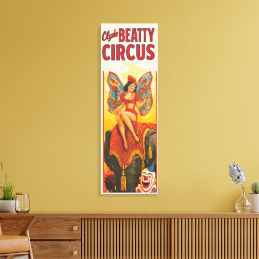  Clyde Beatty Circus Poster Canvas Afdruk (Insitu (Woonkamer))