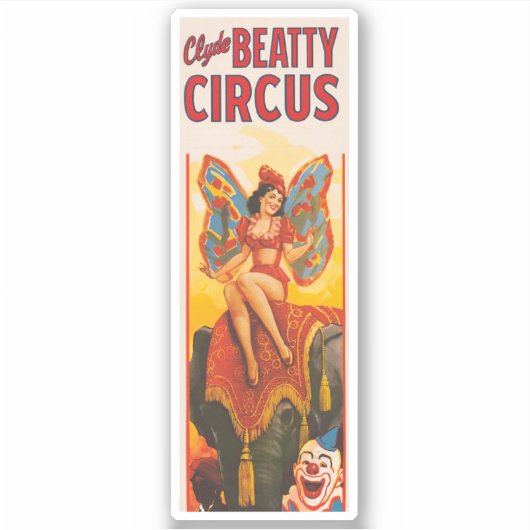  Clyde Beatty Circus Poster Sticker (Voorkant)