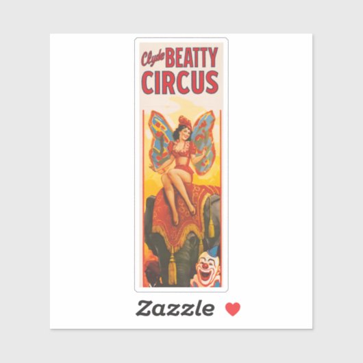 Clyde Beatty Circus Poster Sticker (Vel)