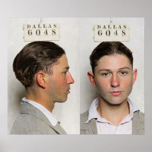 Clyde Champion Barrow Mug Shot Dallas Circa 1926 Poster (Voorkant)