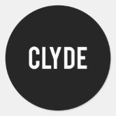 Clyde - Cool New Funny Name Fan Gift Tee  Ronde Sticker (Voorkant)