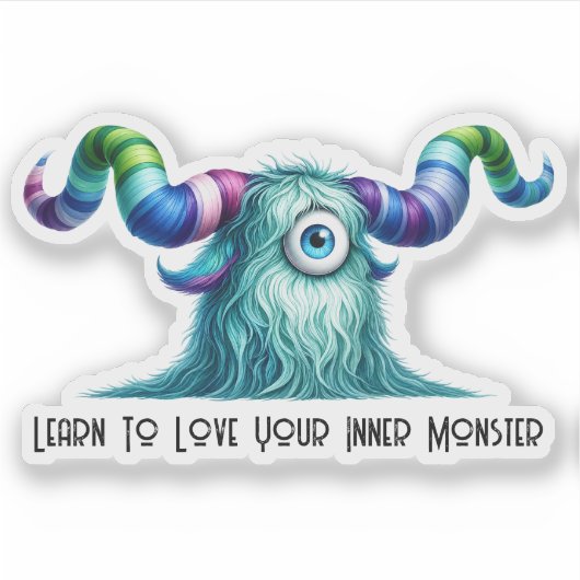 Clyde - Eenogig Nieuwsgierig Monster Sticker (Voorkant)