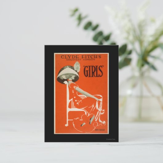 Clyde Fitch's Greatest Comedy, "Girls" Theatre 2 Briefkaart (Staand voorkant)
