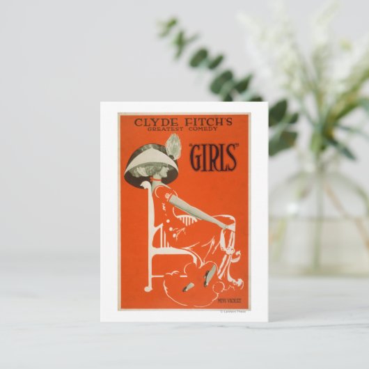 Clyde Fitch's Greatest Comedy, "Girls" Theatre 2 Briefkaart (Staand voorkant)