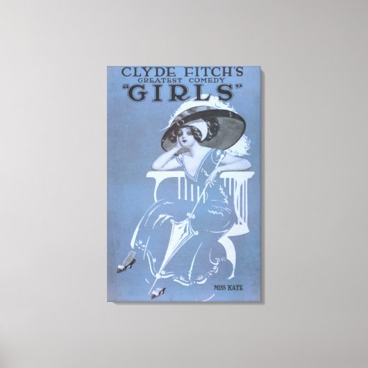 Clyde Fitch's Greatest Comedy, "Girls" Theatre 2 Canvas Afdruk (Voorkant)