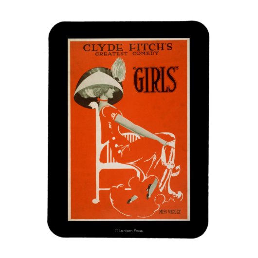 Clyde Fitch's Greatest Comedy, "Girls" Theatre 2 Magneet (Verticaal)