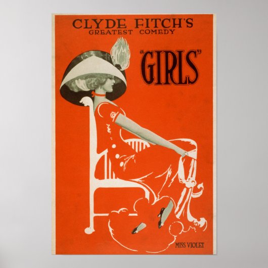 Clyde Fitch's Greatest Comedy, "Girls" Theatre 2 Poster (Voorkant)