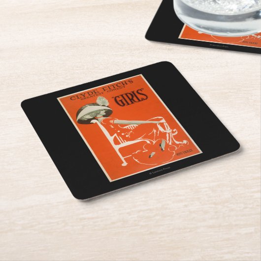 Clyde Fitch's grootste comedy, 'Girls'-theater 2 Kartonnen Onderzetters (Schuin)