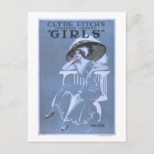 Clyde Fitch's grootste komedie, 'Meisjes'-theater Briefkaart (Voorkant)