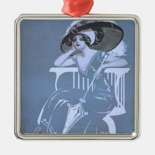 Clyde Fitch's grootste komedie, 'Meisjes'-theater Metalen Ornament (Voorkant)