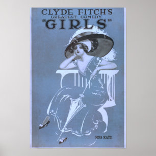 Clyde Fitch's grootste komedie, 'Meisjes'-theater Poster