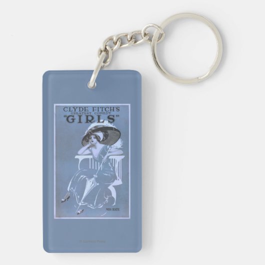 Clyde Fitch's grootste komedie, 'Meisjes'-theater Sleutelhanger (achterkant)