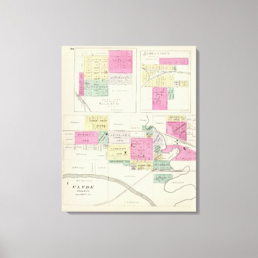 Clyde, Glasco, Jamestown, Kansas Canvas Afdruk (Voorkant)
