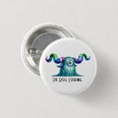 Clyde – Het grootogige nieuwsgierige monster Ronde Button 3,2 Cm (Voorkant /achterkant)