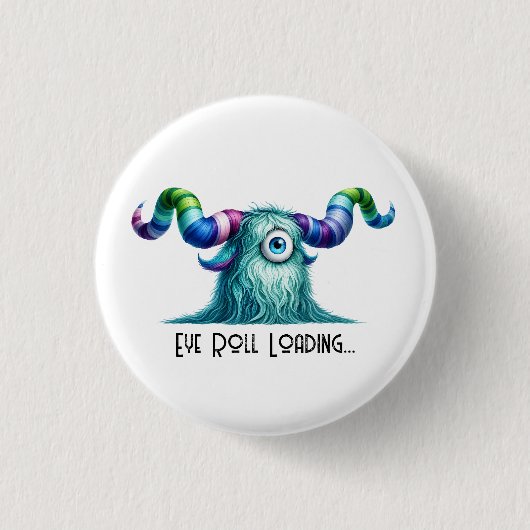 Clyde – Het grootogige nieuwsgierige monster Ronde Button 3,2 Cm (Voorkant)