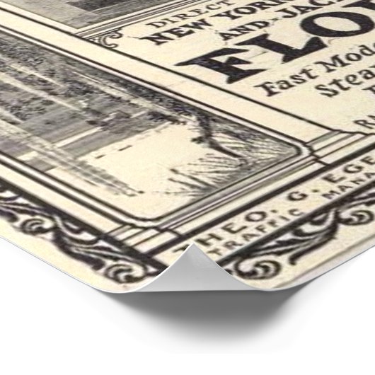 Clyde Line Florida Steamship AD Poster (Hoek)