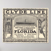 Clyde Line Florida Steamship AD Poster (Voorkant)