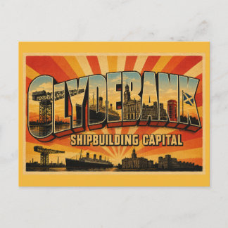 Clydebank Schotland Scheepsbouw Hoofdstad Vintage  Briefkaart