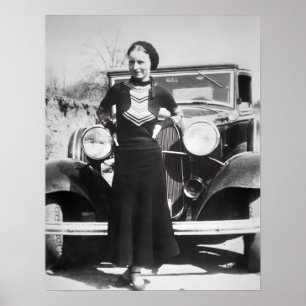 CLYDE's PARTNER BONNIE PARKER STRIKT EEN POSE 1934 Poster