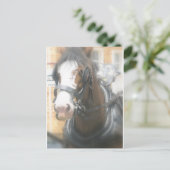 Clydesdale Brown Horse Briefkaart (Staand voorkant)
