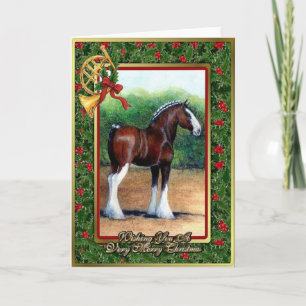 Clydesdale Draft Horse Blank Christmas Kaart