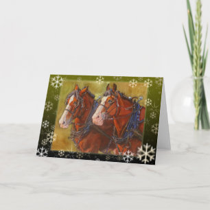 Clydesdale Draft Horse Holiday Card Feestdagen Kaart