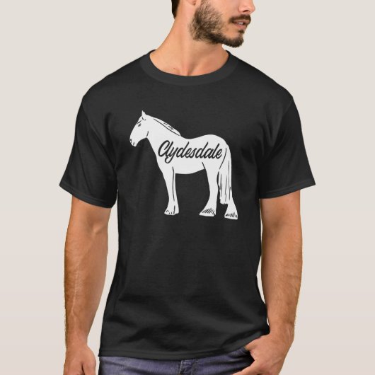 Clydesdale Draft Horse Pun Horseback Riding T-shirt (Voorkant)