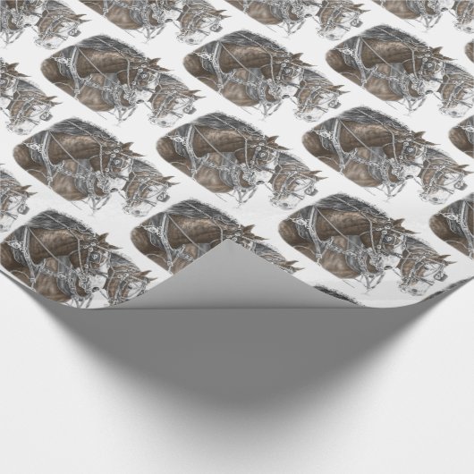 Clydesdale Draft Horse Team Cadeaupapier (Hoek)