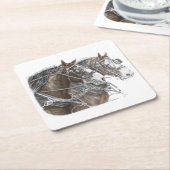 Clydesdale Draft Horse Team Kartonnen Onderzetters (Schuin)