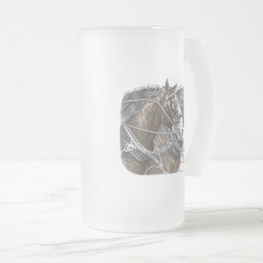 Clydesdale Draft Horse Team Matglas Bierpul (Voorkant rechts)