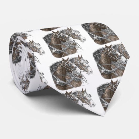 Clydesdale Draft Horse Team Stropdas (Opgerold)