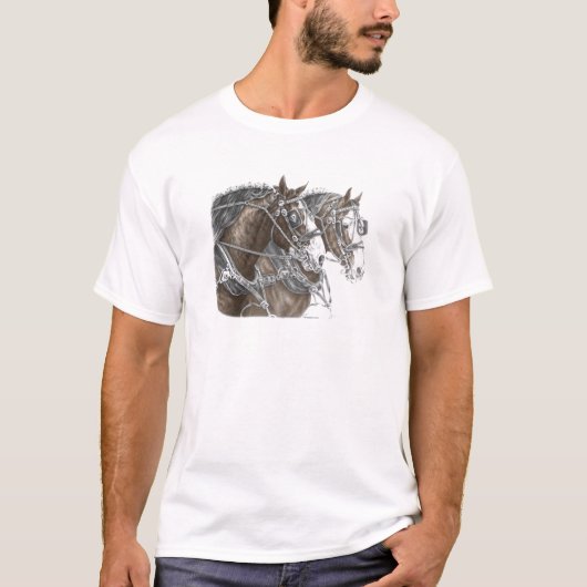 Clydesdale Draft Horse Team T-shirt (Voorkant)