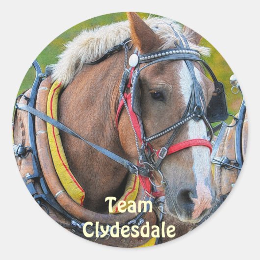 Clydesdale Draft Paard Equine Art Stickers (Voorkant)