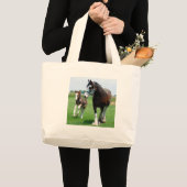 Clydesdale en Filly Grote Tote Bag (Voorkant (product))